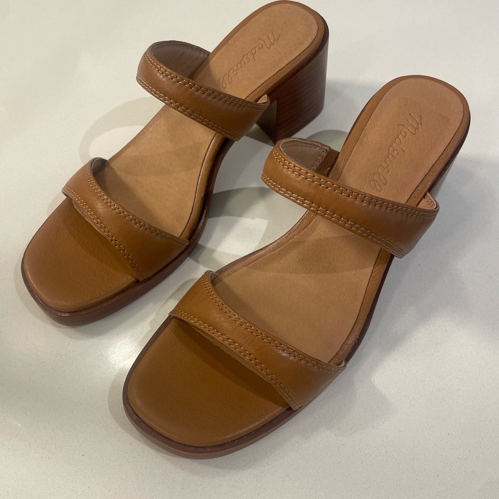 Madewell Saige Brown Block Heel Sandals Size 8